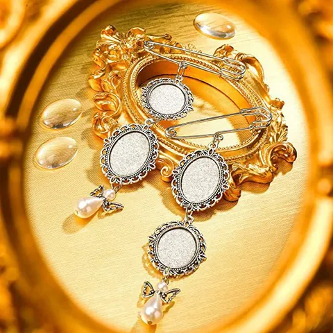 Broche de Aleación Vintage Marco de Fotos DIY Para Boda Conmemorativa Color Plata Corazón Alas de Ángel Colgante Joyería Regalo
