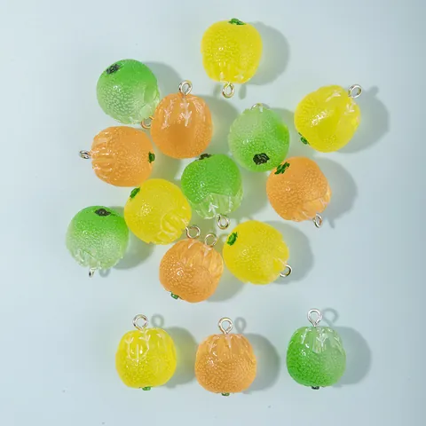 Realistic Mini Resin Fruit Charms For DIY Earrings Jewelry Making Orange Lemon Lime Shape Pendant Accessories