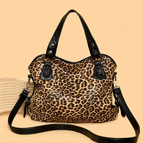 Borsa Tote Donna Grande Capacità Stampa Animale Leopardo Zebra in Pelle PU Borsa a Tracolla Casual Pendolare Con Tracolla Rimovibile