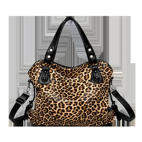Borsa Tote Donna Grande Capacità Stampa Animale Leopardo Zebra in Pelle PU Borsa a Tracolla Casual Pendolare Con Tracolla Rimovibile