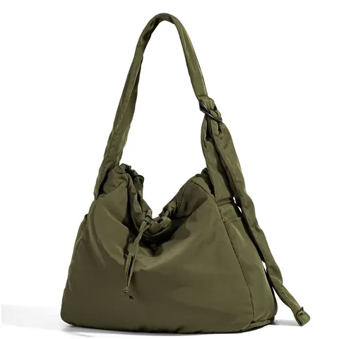Große Kapazität Oxford Nylon Kordelzug Schultertasche Vielseitige Leichte Lässige Hobo Umhängetasche Für Damen Täglich Reisen