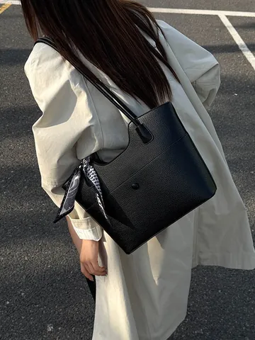 Mujer Gran Capacidad Bolso Tote Cuero PU Casual Tránsito Bajo el Brazo Bolso de Hombro Moda Minimalista Bolso de Mano