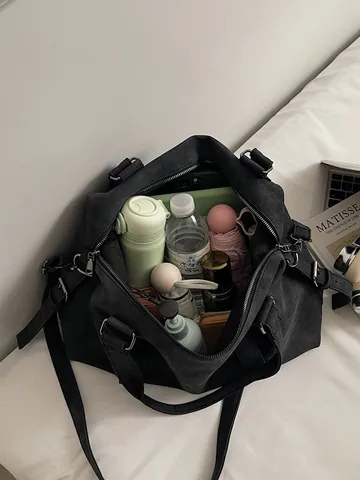 Large Capacity Women PU Leather Tote Bag New Fashion Handbag Crossbody Bag For Short Travel Weekend Casual Shoulder Bag