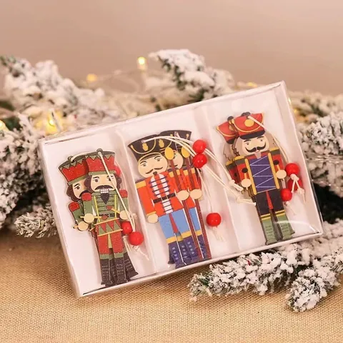 Nussknacker Holz Weihnachtsdekoration Bunte Soldatenfiguren Ornamente Weihnachtsbaum Anhänger Für Weihnachten Party Dekoration