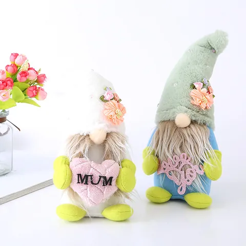 Handcrafted Mother's Day Gnomes Plush Faceless Doll Nordic Scandinavian Tomte Gnome MUM Heart Ornaments For Home Party Decor