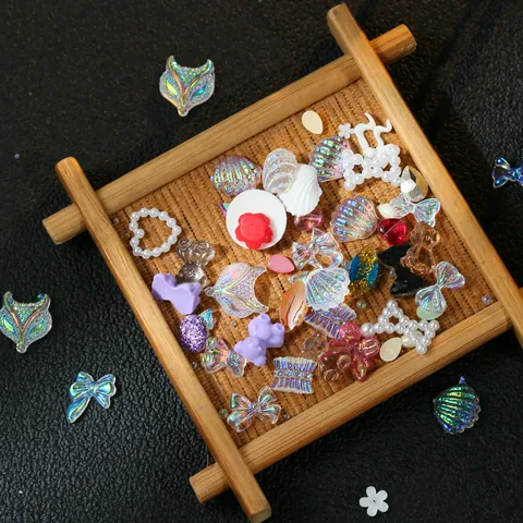 DIY Mixed Nail Art Charms Alloy Resin Bow Tie Bear Shell Flower 3D Jewelry Decoration For Manicure Crafting