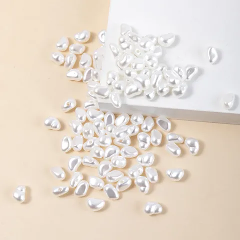 100 Stuks Witte Acryl Barok Imitatie Kunstparel Losse Kralen Voor DIY Sieraden Maken Handgemaakte Ketting Armband Accessoires