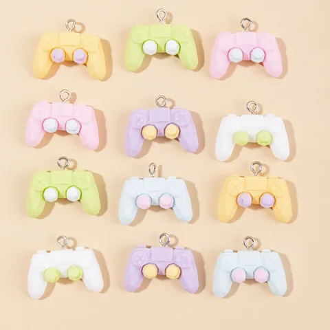 Resin Game Controller Charms For DIY Jewelry Making Macaron Color Handle Pendants For Earring Keychain Craft Accessories