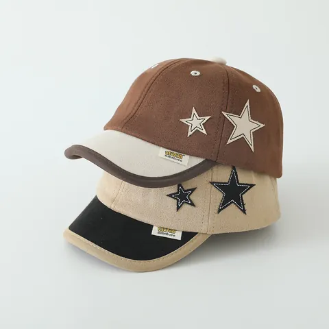 Kinder Patchwork Baseballkappe Sternenmuster Wildlederimitat Schirmmütze Für Jungen Mädchen Frühling Herbst Hip Hop Stil Kappe