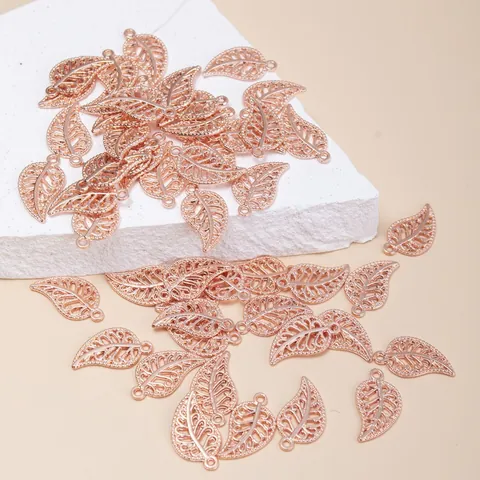 Vintage Hollow Leaf Charms Alloy Metal Filigree Pendants For DIY Jewelry Making Bracelet Earring Necklace Women Accessory