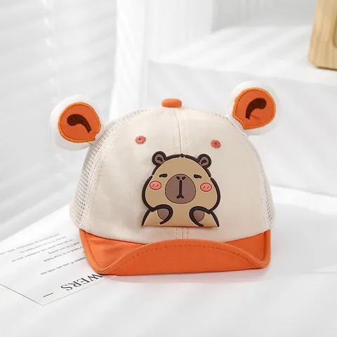 Baby Mesh Baseballkappe Cartoon Wasserschwein Stereoskopische Ohren Atmungsaktiv Sommer Sonnenschutz Weiche Krempe Hut Für Kleinkinder