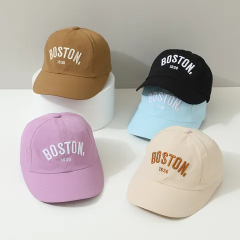 Kinder Schnelltrocknende Baseballkappe BOSTON Buchstaben Stickerei Atmungsaktiver Sonnenhut Für 2-6 Jahre Alte Kinder