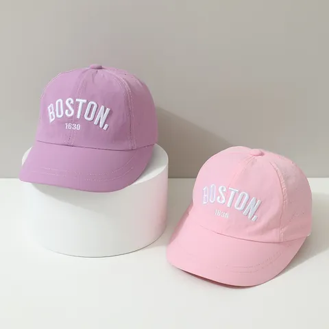 Kinder Schnelltrocknende Baseballkappe BOSTON Buchstaben Stickerei Atmungsaktiver Sonnenhut Für 2-6 Jahre Alte Kinder