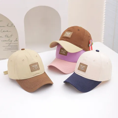 Kinderen Patchwork Katoenen Honkbalpet Met Leren Label Verstelbare Zonnehoed Voor Peuters Street Hip Hop Stijl Accessoire