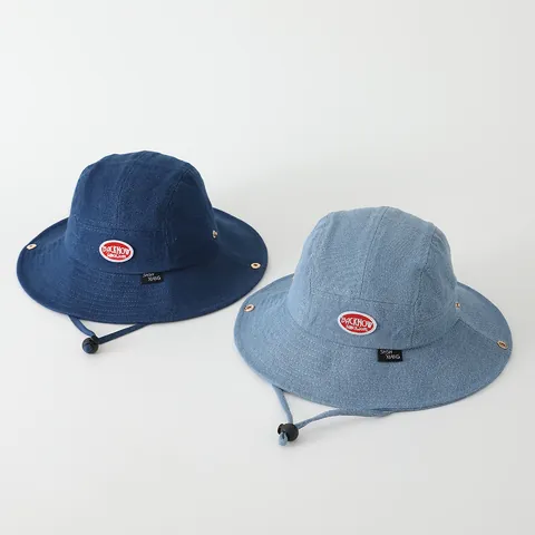Kids Denim Bucket Hat With Adjustable Chin Strap Sun Protection Outdoor Fisherman Hat For Toddler Boys Girls Cotton Hat