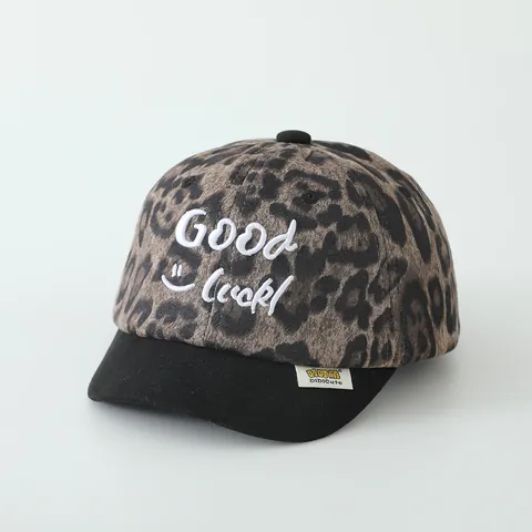 Casquette de Baseball pour Enfants Imprimé Léopard Mélange de Coton Chapeau de Broderie Chaud pour Garçons Filles Automne Hiver Mode Couvre-chef