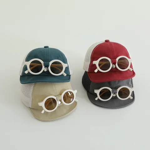Baby Mesh Baseballkappe Mit Dekorative Brille Atmungsaktiv Sonnenhut Für Kleinkinder Kleinkind Outdoor Kurzarm Trucker Hut