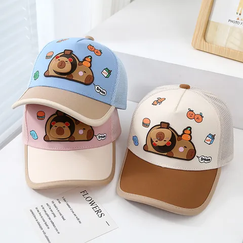 Simpatico Berretto da Baseball per Bambini Capybara Cappello Trucker a Rete Traspirante Estivo per Ragazzi Ragazze Protezione Solare
