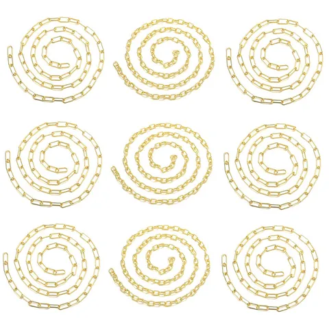 DIY Jewelry Making Copper Chain Link For Necklace Bracelet Hair Accessory Electroplated Textured Oval Rectangular Open Link Findings