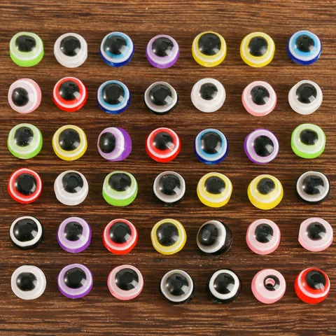 8mm Round Resin Evil Eye Beads For Jewelry Making DIY Crafting Mixed Colors Fish Eye Spacer Beads For Necklace Bracelet