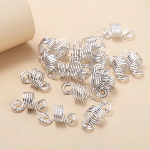 Alloy Spiral Dreadlock Hair Rings Braid Cuffs Spring Hair Accessories For Dreadlocks Braiding Decoration DIY Jewelry Accessory