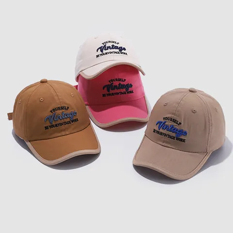 Kinder Vintage Baseballkappe Mit Buchstaben-Stickerei Baumwolle Verstellbare Schirmmütze Für Jungen Mädchen Sonnenschutzhut