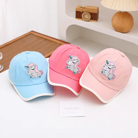 Gorra de Béisbol de Secado Rápido para Niños Bordado de Unicornio Lentejuelas Protección Solar Ajustable Sombrero de Verano
