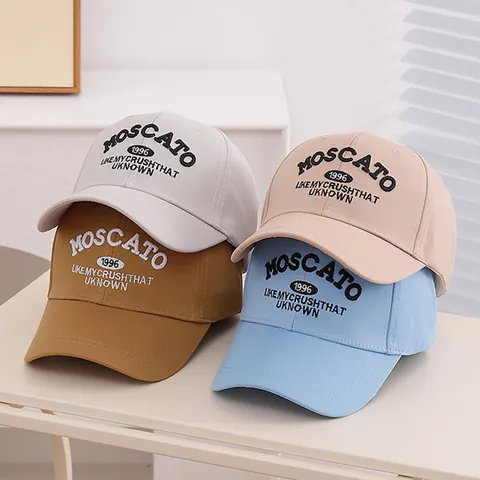Kids Embroidered Baseball Cap 1996 Moscato Letter Print Cotton Blend Sun Protection Hat For Boys Girls Hip Hop Streetwear Adjustable