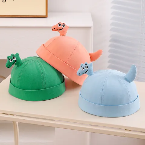 Berretto Docker per Bambini con Dinosauro 3D Cartone Animato in Misto Cotone Berretto Miki Regolabile per Neonati Berretto alla Moda Morbido