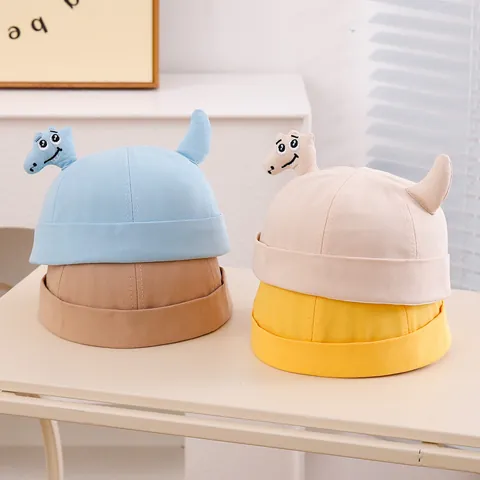 Berretto Docker per Bambini con Dinosauro 3D Cartone Animato in Misto Cotone Berretto Miki Regolabile per Neonati Berretto alla Moda Morbido