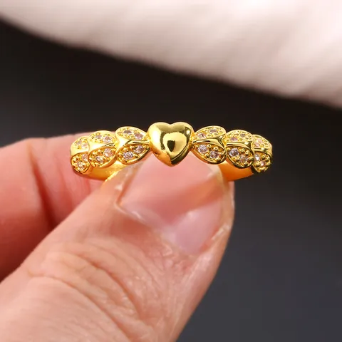 Luxury Copper Zirconia Heart Ring For Women Micro Pave Zircon Leaf Design Open Finger Ring Valentine Gift Elegant Jewelry