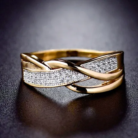 Elegant Double Layer Infinity Copper Ring With Micro Pave Zirconia Luxury Design Geometric Open Adjustable Jewelry For Women Gift