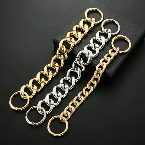 Plastic Acrylic Shoe Chain Charms For Clogs Sandals Alloy Clasp Decoration Gold Silver KC Gold Striped Link Chain Accessories