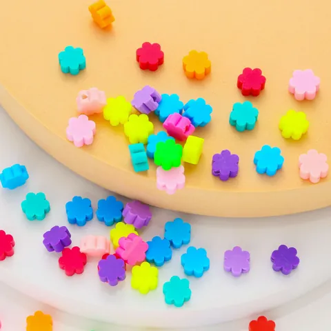 Fabrication de Bijoux DIY Perles de Fleur en Pâte Polymère Couleurs Macaron Mélangées pour Accessoires de Bracelet Collier
