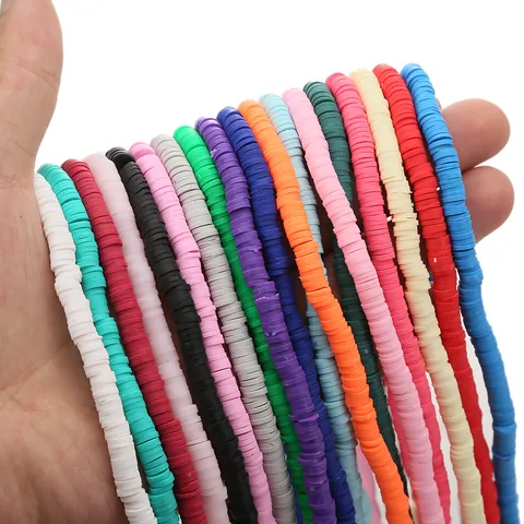 Perline Heishi in Argilla Polimerica Colorate a Fette per Creazione Gioielli Fai da Te Manuale Bracciale Collana Accessori