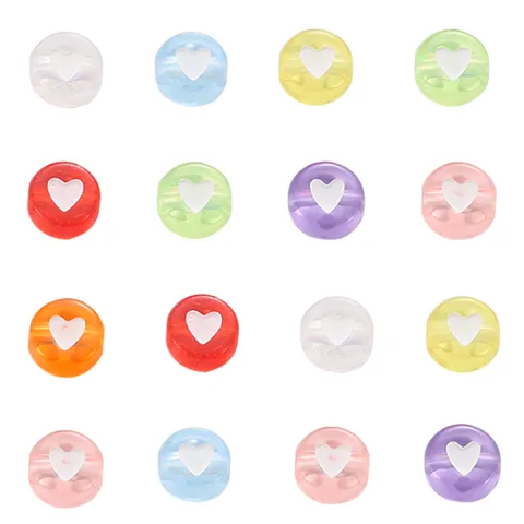 Colorful Resin Beads Heart Moon Star Letter Round Beads For Phone Chain Jewelry Bracelet Making DIY Handcraft Accessories