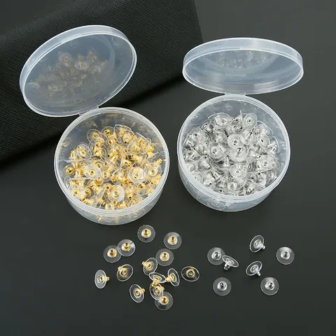 DIY Earring Backs Set UFO Disc Shape Alloy PVC Earring Stoppers Nipple Style Earring Backings For Studs Earrings Making