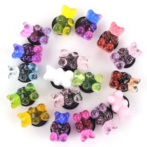 Cartoon Bunte Harz Gummibärchen Schuh Charms Für Clogs Sandalen DIY Armband Dekoration Süße Tier Accessoires Mischfarben