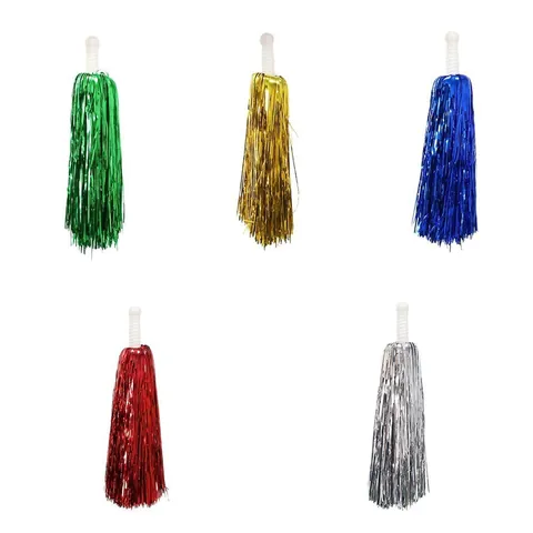 Pompons de Cheerleading en Papier Métallique Avec Poignée en Plastique pour Rencontres Sportives Compétitions Scolaires Soutien d'Équipe Performance Fête