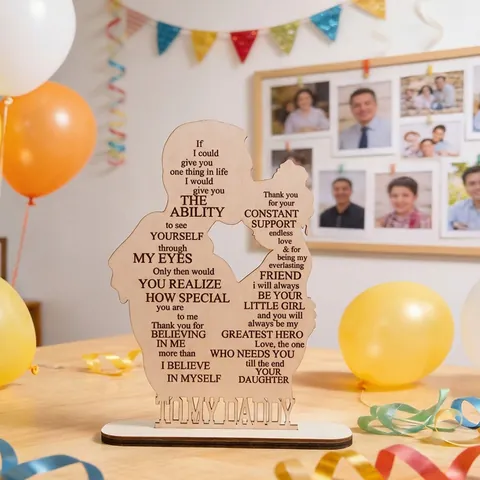 Holz Vatertag Desktop Silhouette Tafel Ornament To My Daddy Herz Dekoration Emotionales Geschenk Für Vater Von Sohn Tochter