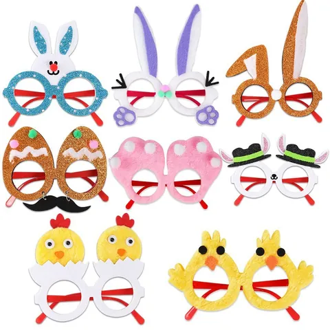 Easter Cartoon Bunny Rabbit Chick Decorative Glasses Frame Party Photography Props Festive Costume Eyewear For Kids Adults Celebration