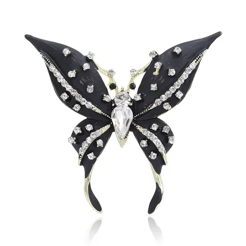 Vintage Legierung Schmetterling Brosche Mit Strass Emaille Mode Insekten Nadel Für Damen Anzug Accessoire Schmuck Geschenk