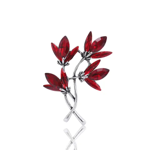 Vintage Alloy Rhinestone Orchid Brooch For Women Elegant Crystal Floral Breastpin For Wedding Banquet Accessories