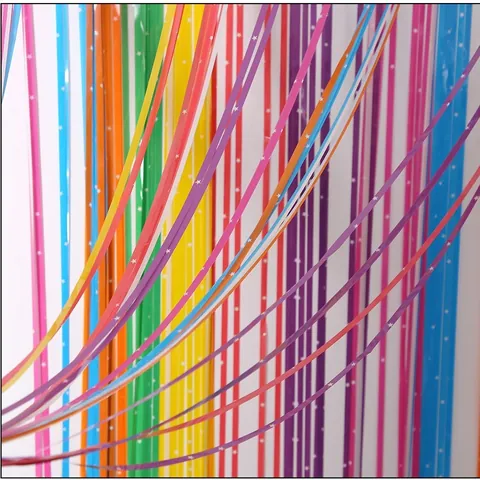 Macaron Rainbow Star Tinsel Fringe Curtain Decoration For Birthday Wedding Party Backdrop PET Plastic Foil Rain Curtain