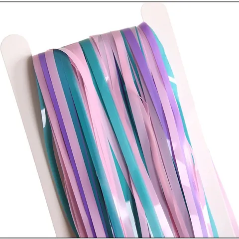 Cortina de Flecos de Oropel Macarrón Pastel Fondo Rosa Púrpura Azul Plástico Telón de Fondo para Fiesta de Cumpleaños Boda Decoración