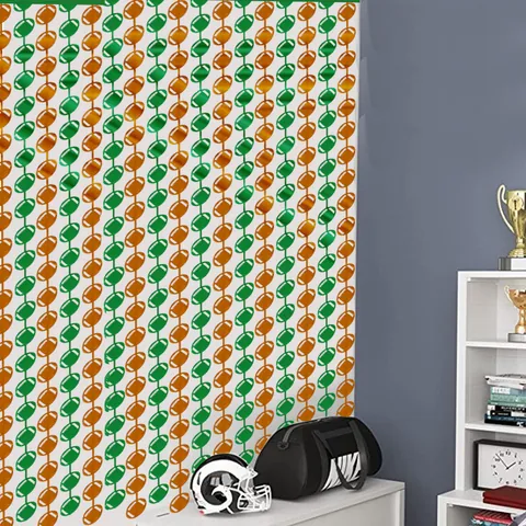 American Football Rugby Thema Regen Zijde Gordijn Metalen Franje Achtergrond Voor Super Bowl Wedstrijd Dag Feest Decoraties Groen Bruin