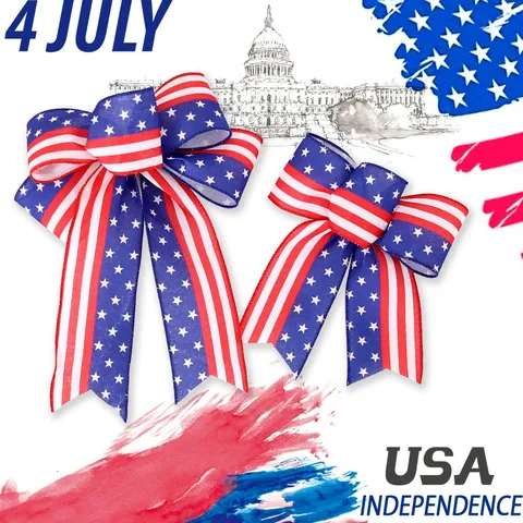 Patriotische USA Unabhängigkeitstag Schleife Sterne Streifen Rot Weiß Blau Lkw Leinen Hängende Deko Für Juli Party