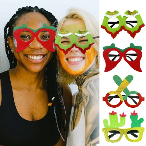 Mexicaanse Fiesta Feestbril Nieuwigheid Glitter Cactus Chili Maracas Brillen Voor Cinco De Mayo Carnaval Fotocabine Rekwisieten