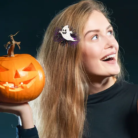 Κλιπ Μαλλιών Halloween για Παιδιά Γυναίκες Φάντασμα Κολοκύθα Νυχτερίδα Καπέλο Μάγισσας Σκελετός Γιορτινά Αξεσουάρ Μαλλιών Τσόχα