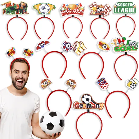 Fußball Thema Party Bopper Stirnband Fußball Trophäe Tor Design Fans Jubeln Haarschmuck Für Sportveranstaltung Feier Dekoration